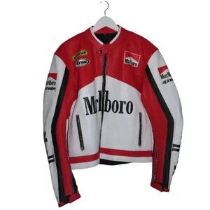 Vintage Marlboro Racing Moto Real Leather Jacket